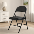 TOBY Foldable Padded Metal Chair – Portable PU Leather Folding Chair with Heavy-Duty Steel Frame