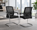 TOBY Ergonomic Mesh Office Guest Chair Set of 2 – Visitor Chairs with Lumbar Support & Chrome Cantilever Frame