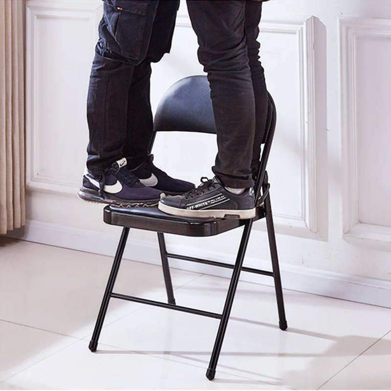 TOBY Foldable Padded Metal Chair – Portable PU Leather Folding Chair with Heavy-Duty Steel Frame