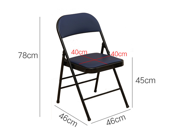 TOBY Foldable Padded Metal Chair – Portable PU Leather Folding Chair with Heavy-Duty Steel Frame