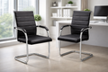 TOBY Modern Faux Leather Visitor Chair Set of 2 – Executive Office Guest Chairs with Chrome Cantilever Frame