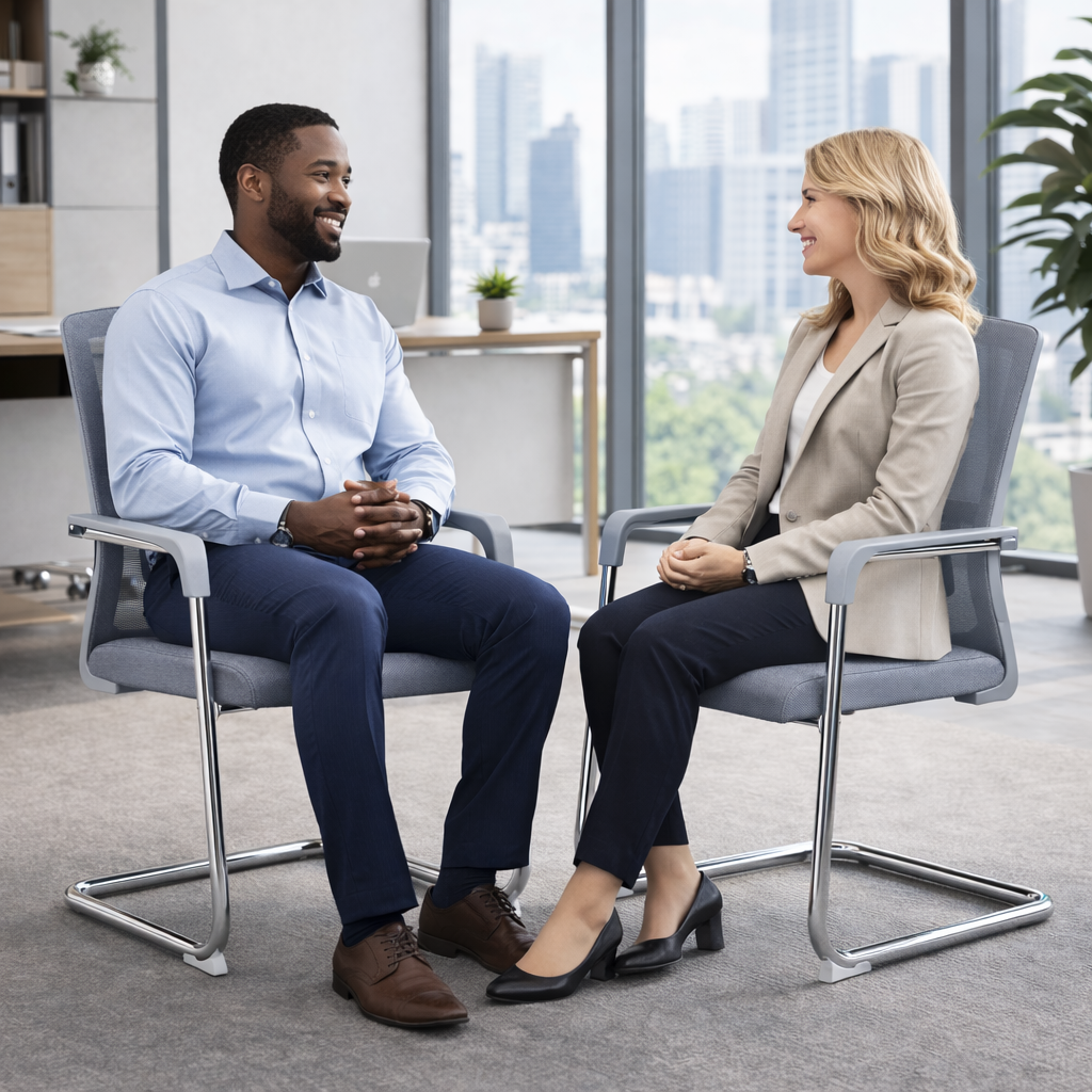 TOBY Ergonomic Grey Mesh Office Guest Chair Set of 2 with Lumbar Support – Modern Visitor Chairs with Chrome Cantilever Frame